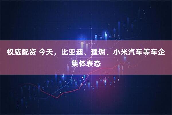 权威配资 今天，比亚迪、理想、小米汽车等车企集体表态